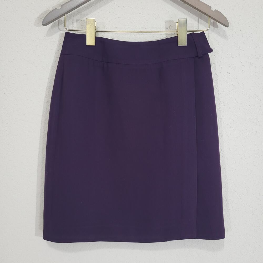 Purple Wrap Skirt Style & Co Women 4P 2P Office Business Casual Short Petite